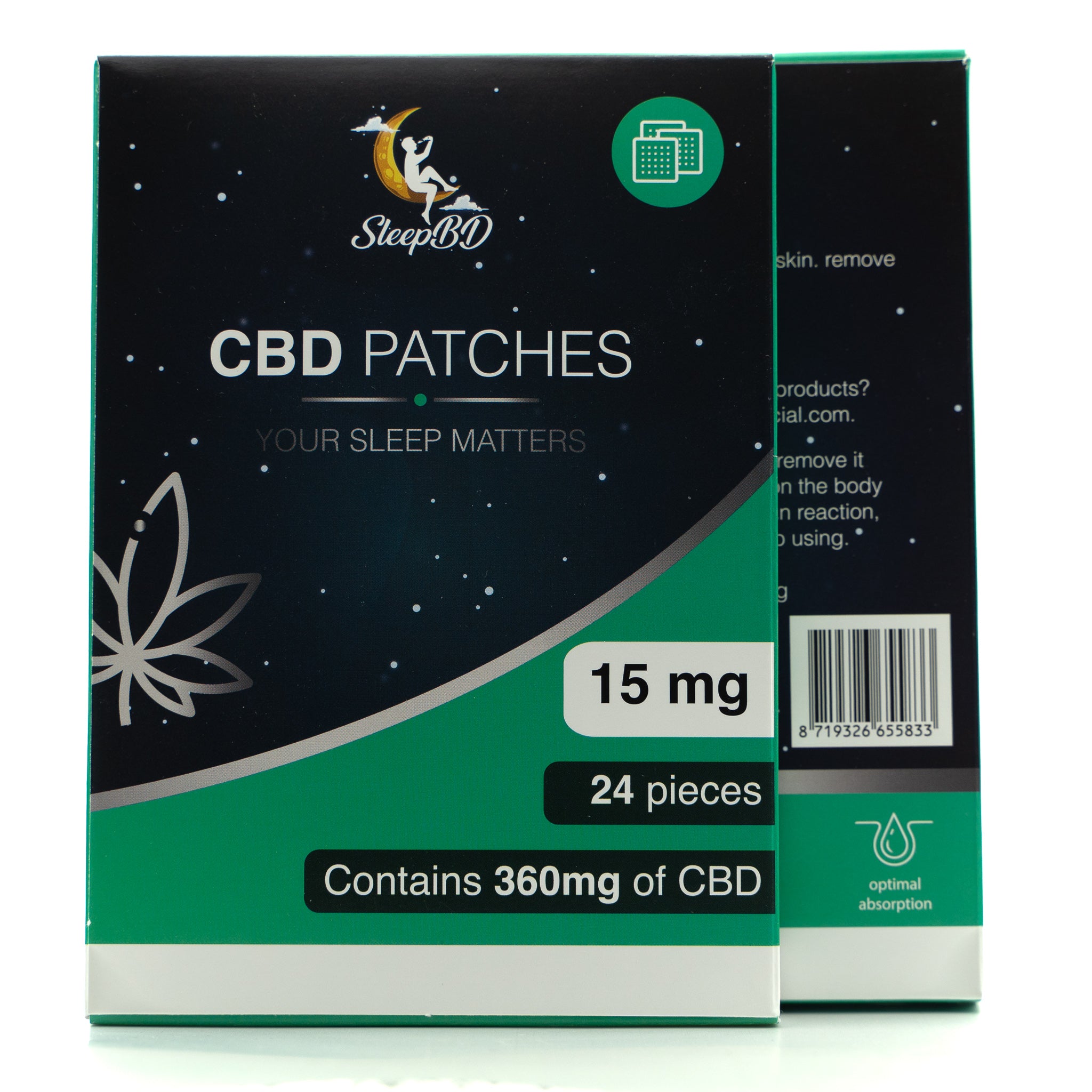 CBD-patches til søvn - 24 stk. x 15mg (360mg)